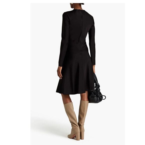 Chloé Black Knotted Satin-Crepe Dress - Picture 2 of 9